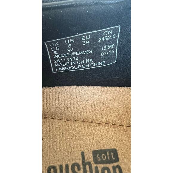 Clarks Genette Port Black Leather Casual Slip On Block Wedge Shootie Shoes 8 W - Picture 11 of 12